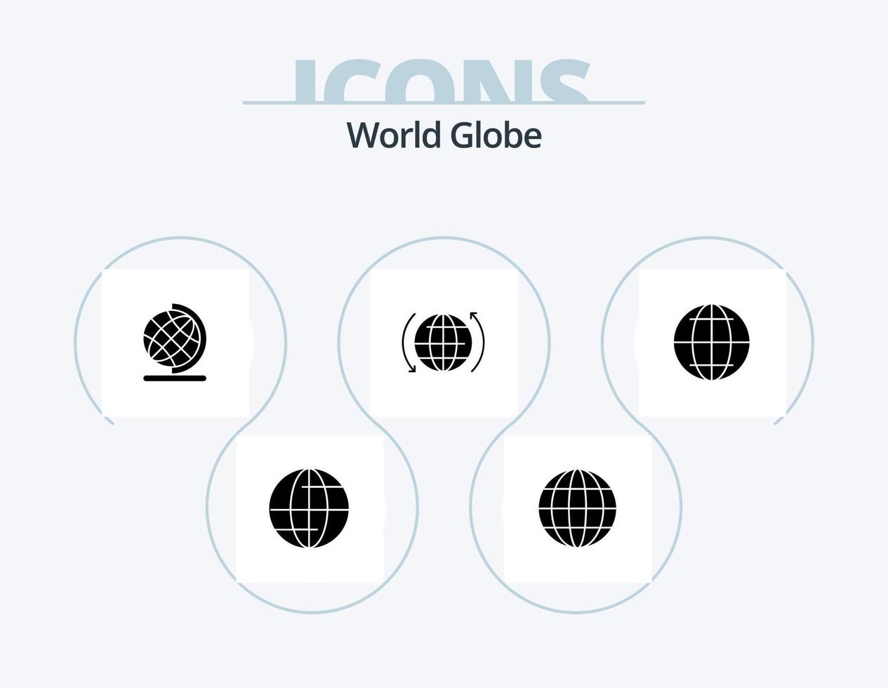ícone do globo glifo pack 5 design de ícone. . rede. globo. Internet. flecha vetor