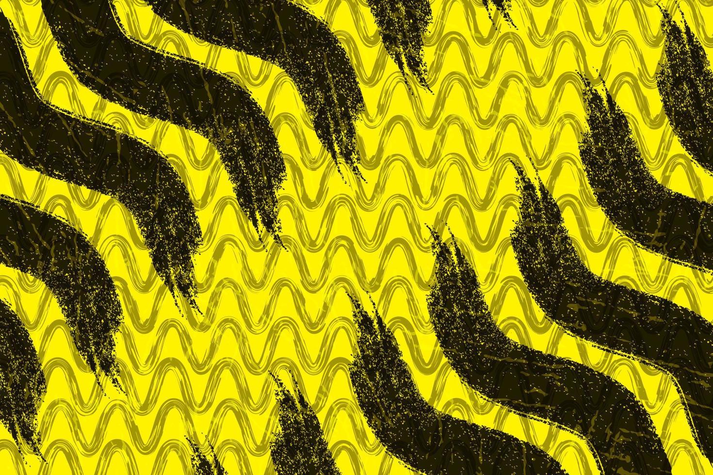 fundo de textura grunge amarelo e preto abstrato com estilo de onda vetor