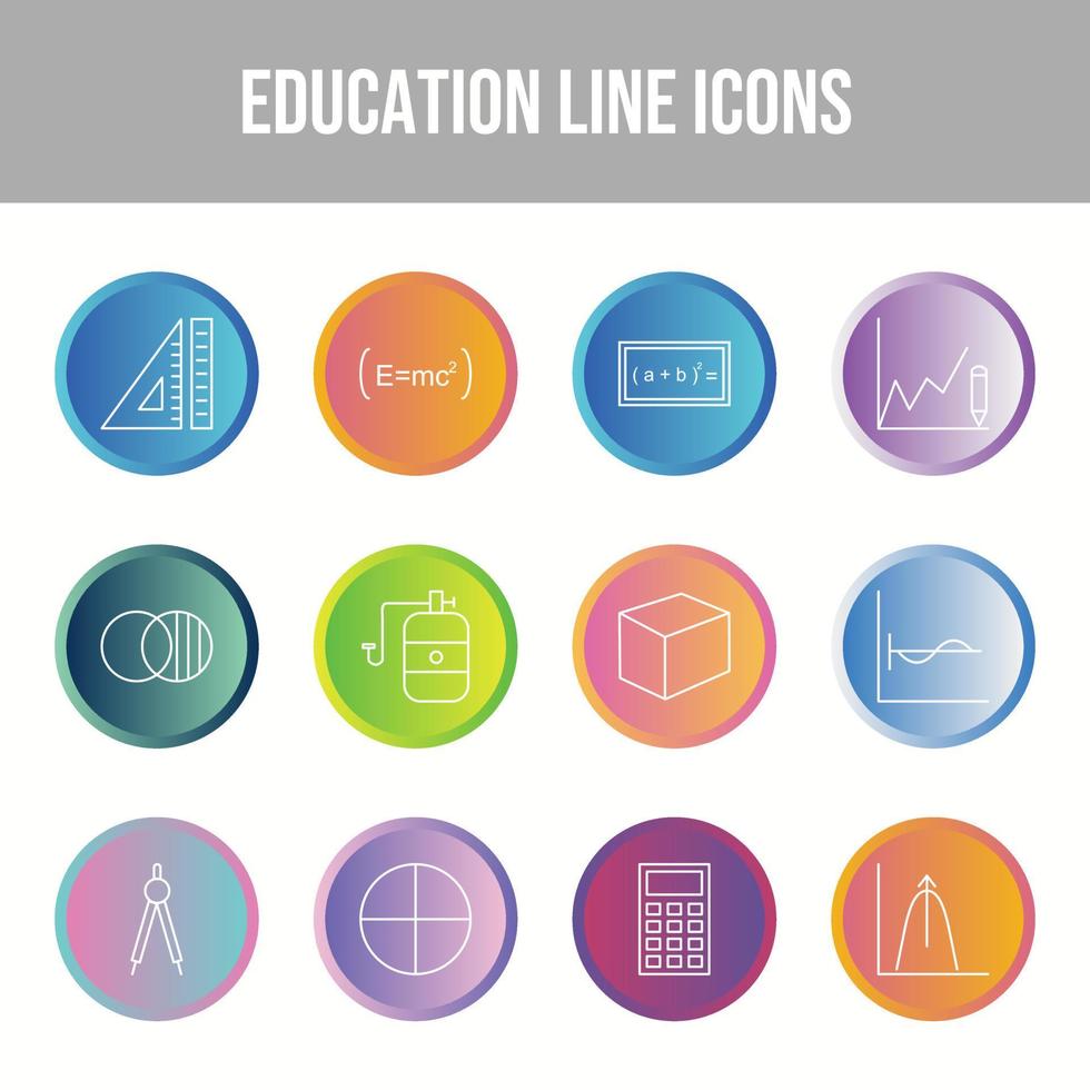belos 12 ícones vetoriais de educação vetor