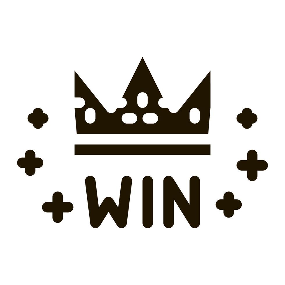 coroa de vencedor apostando e ícone de jogos de azar ilustração em vetor