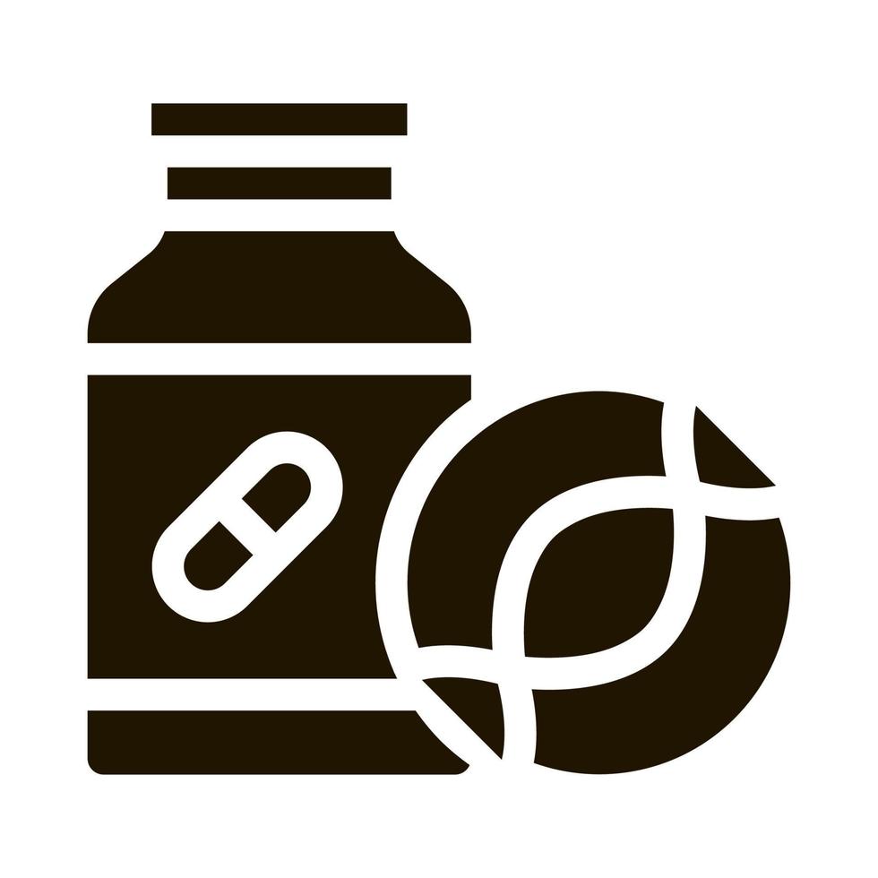 ilustração em vetor de ícone de biohacking de frasco de comprimidos médicos