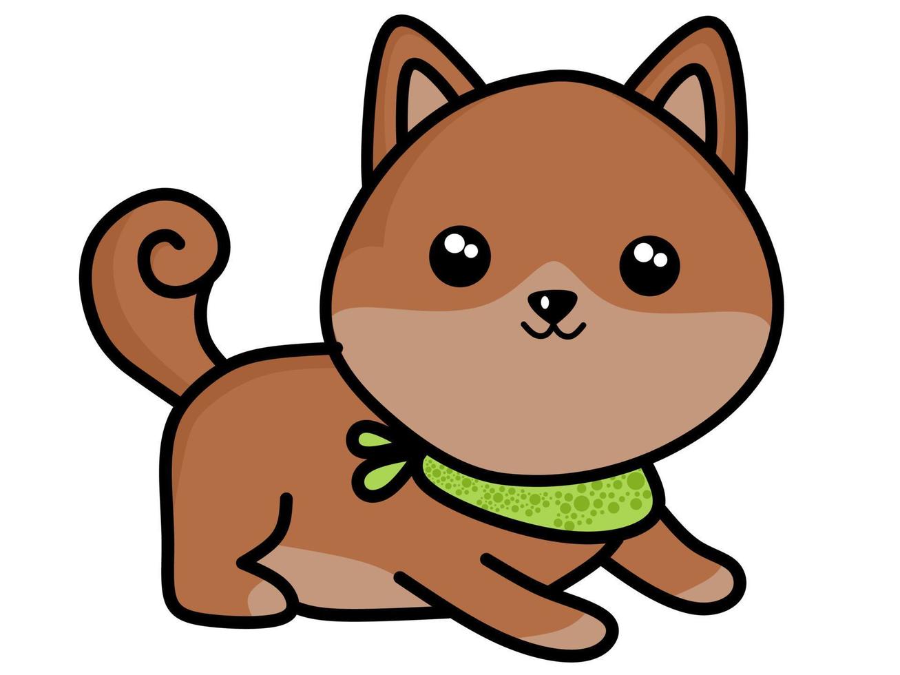 personagem de mascote de cachorro kawaii vetor