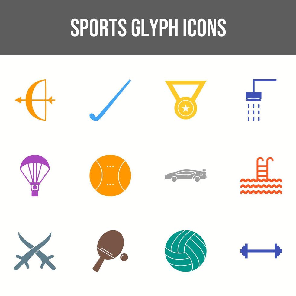 belo conjunto de ícones vetoriais de esportes vetor