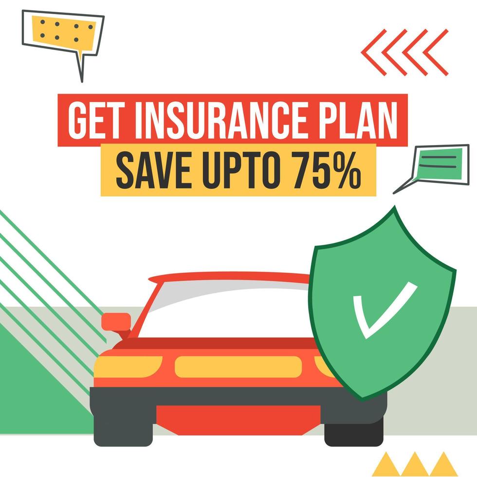 obter plano de seguro, economize até setenta por cento vetor