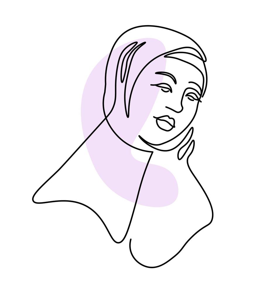 mulher muçulmana vestindo hijab, retrato de uma senhora vetor