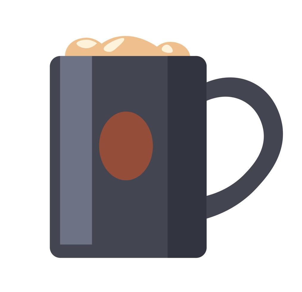 xícara de café com cappuccino ou latte com espuma vetor