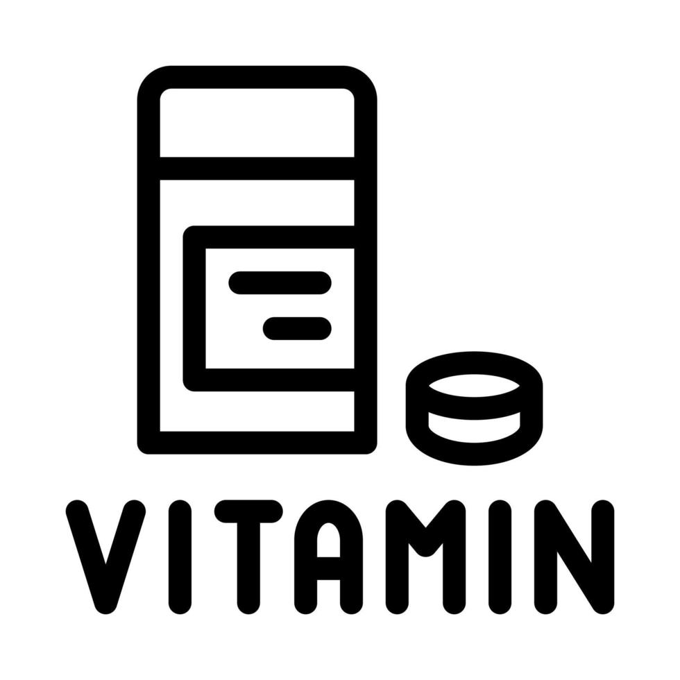 ilustração de contorno vetorial de ícone de pacote de pílulas de vitamina vetor