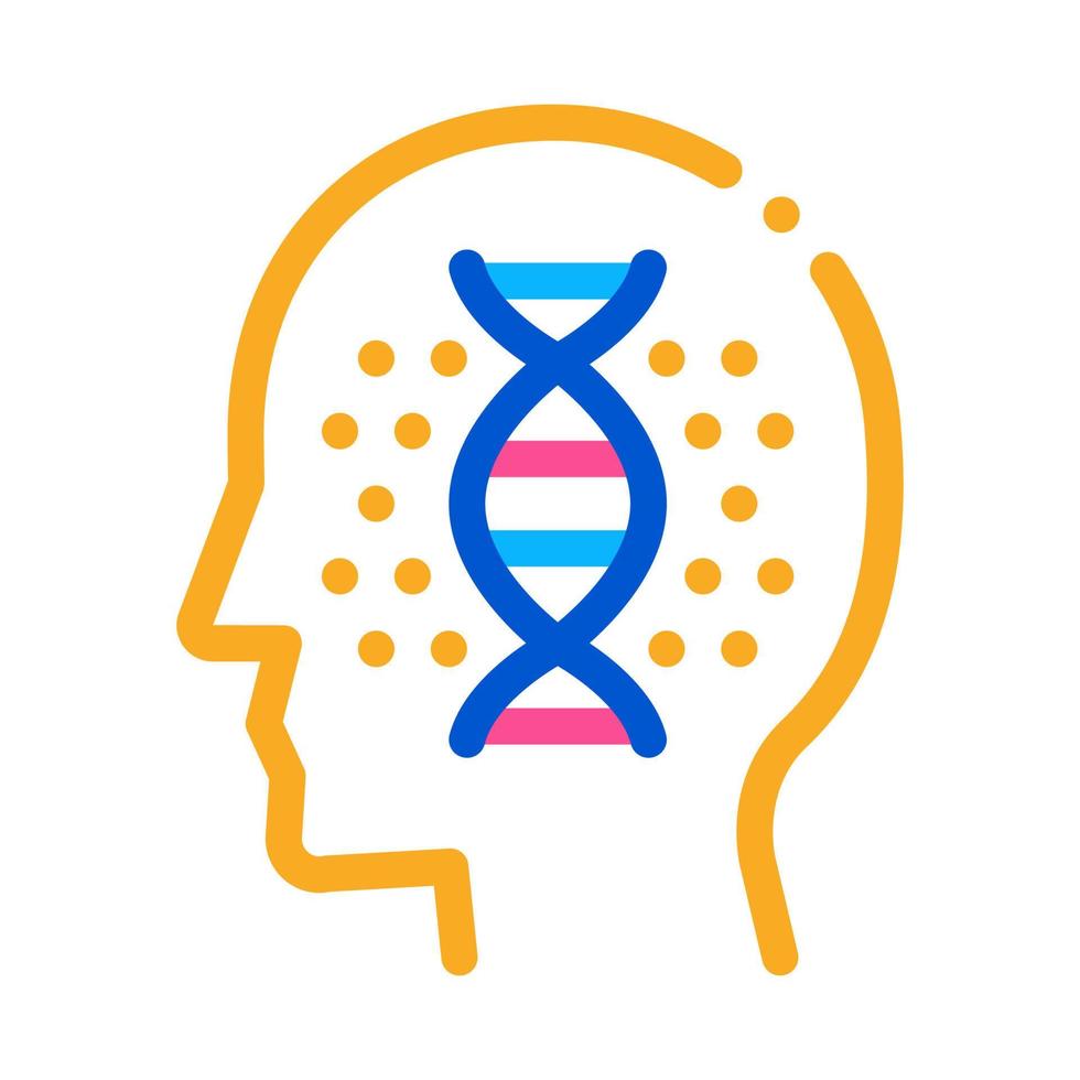 ilustração de contorno de vetor de ícone de molécula de dna humano