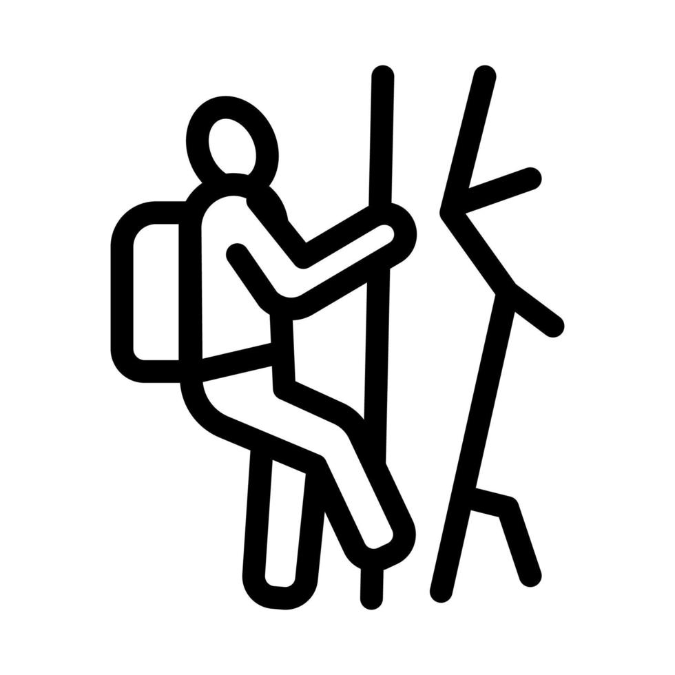 ilustração de contorno vetorial de ícone de escalada alpinista vetor