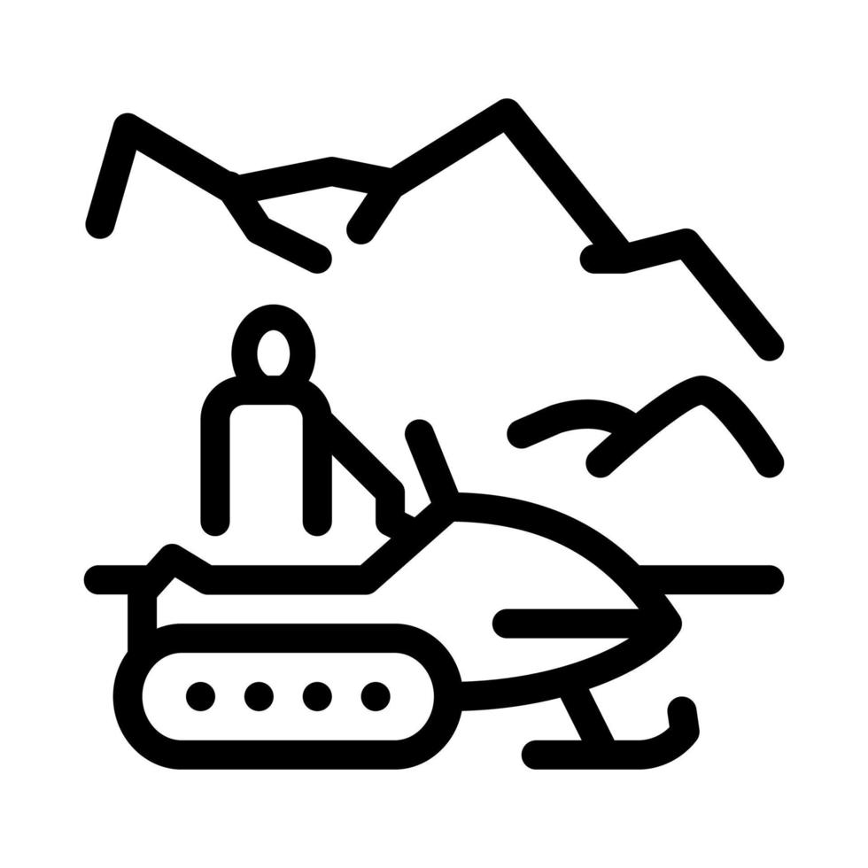 ilustração de contorno vetorial de ícone de transporte de inverno de snowmobile vetor