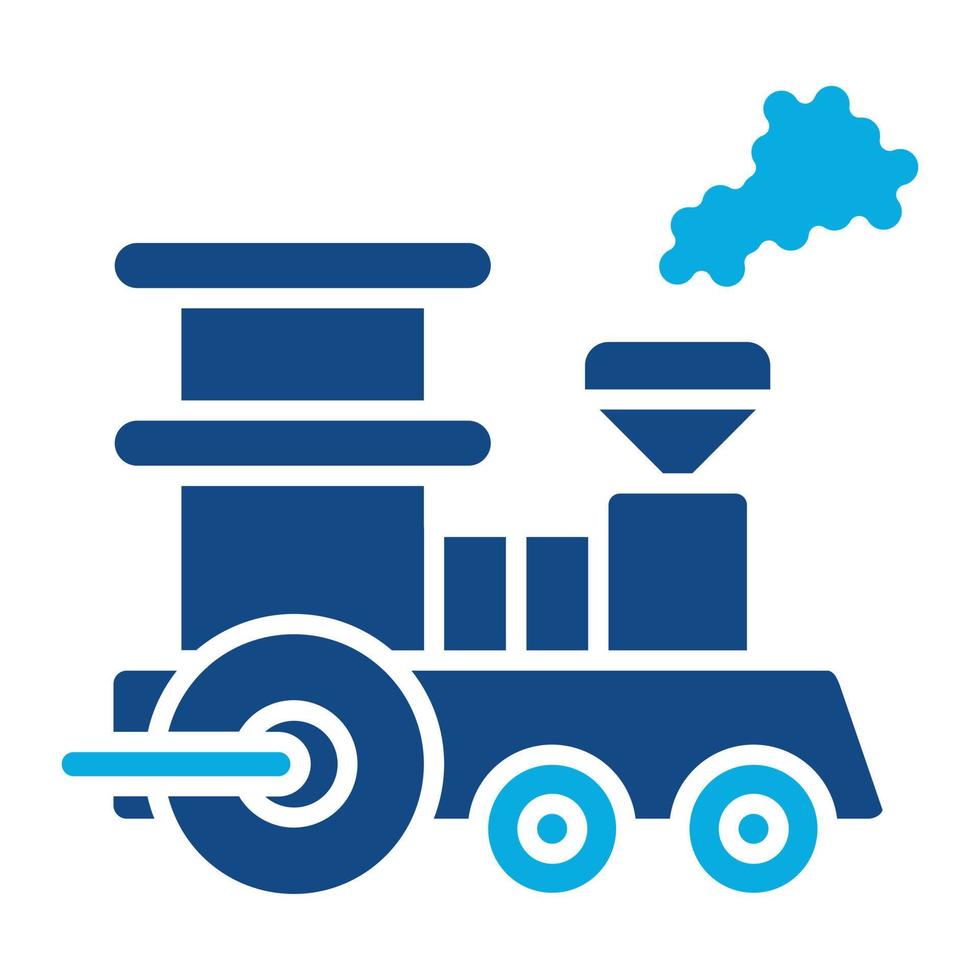 ícone de glifo de duas cores do trem a vapor vetor