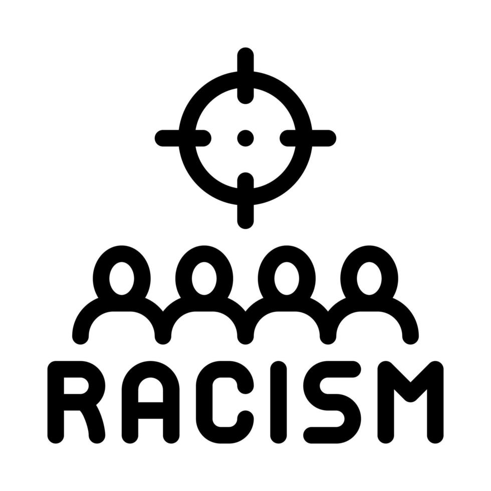 ilustração de contorno vetorial de ícone de alvo de racismo vetor