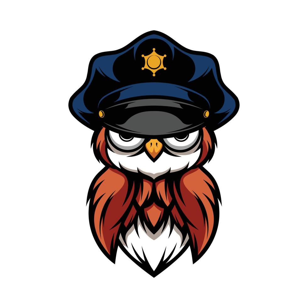 novo design de mascote da polícia coruja vetor