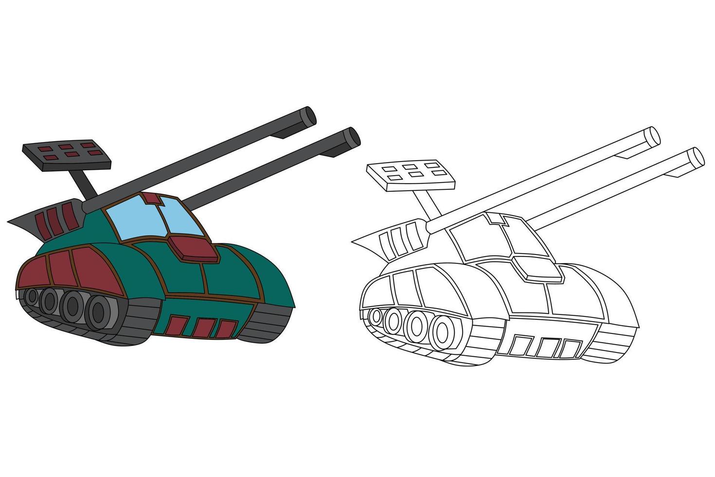 desenho de tanque para colorir vetor