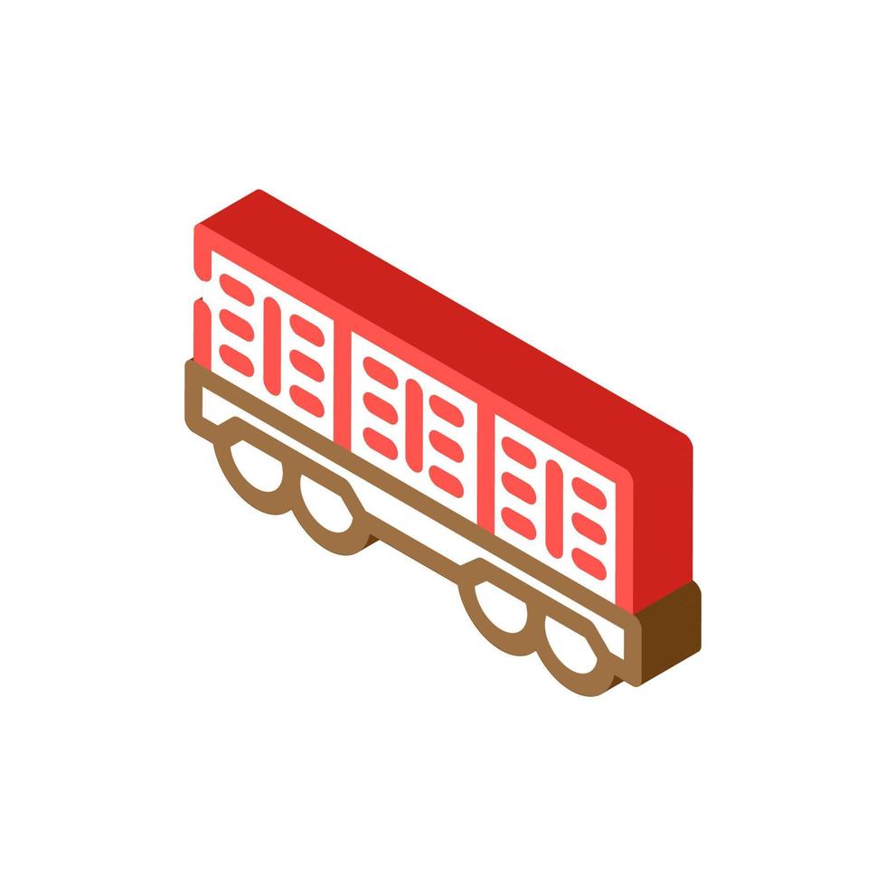 ilustração em vetor ícone isométrico de vagão de carga