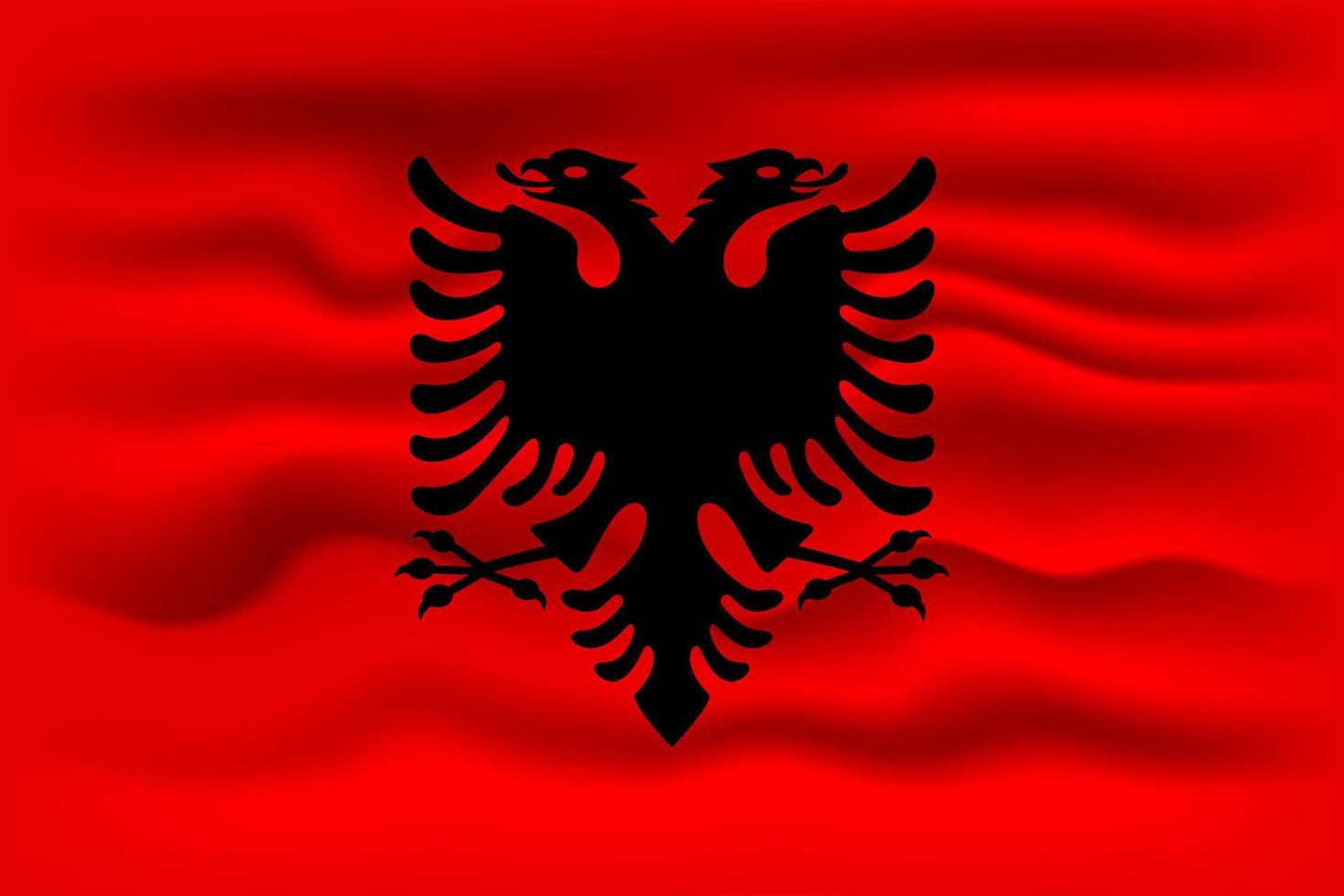 acenando a bandeira do país Albânia. ilustração vetorial. vetor