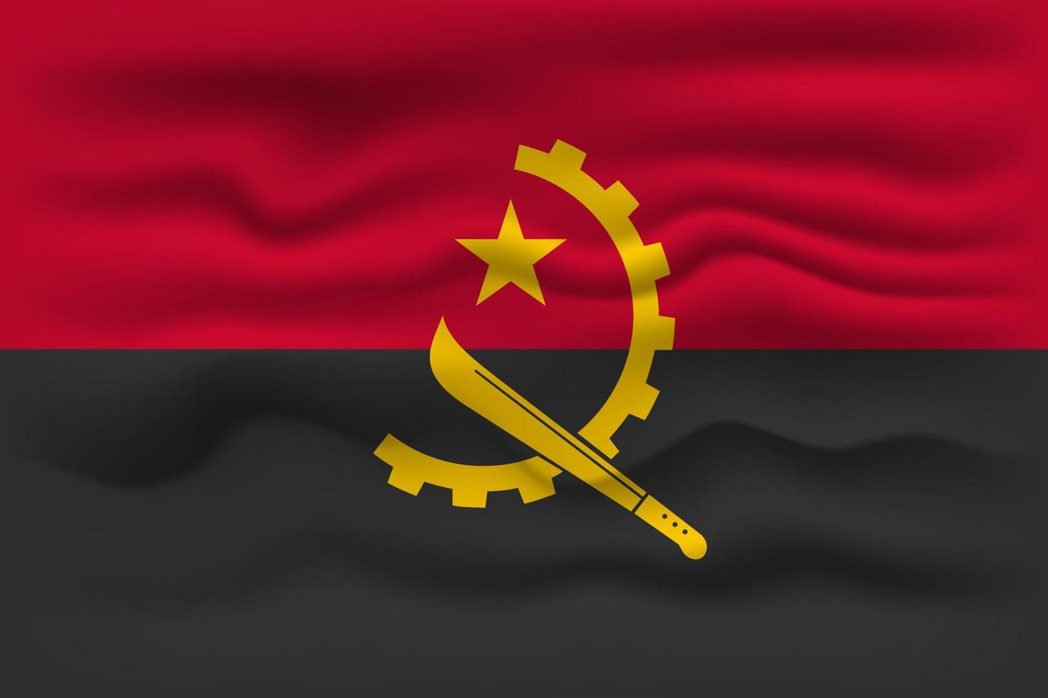 acenando a bandeira do país angola. ilustração vetorial. vetor