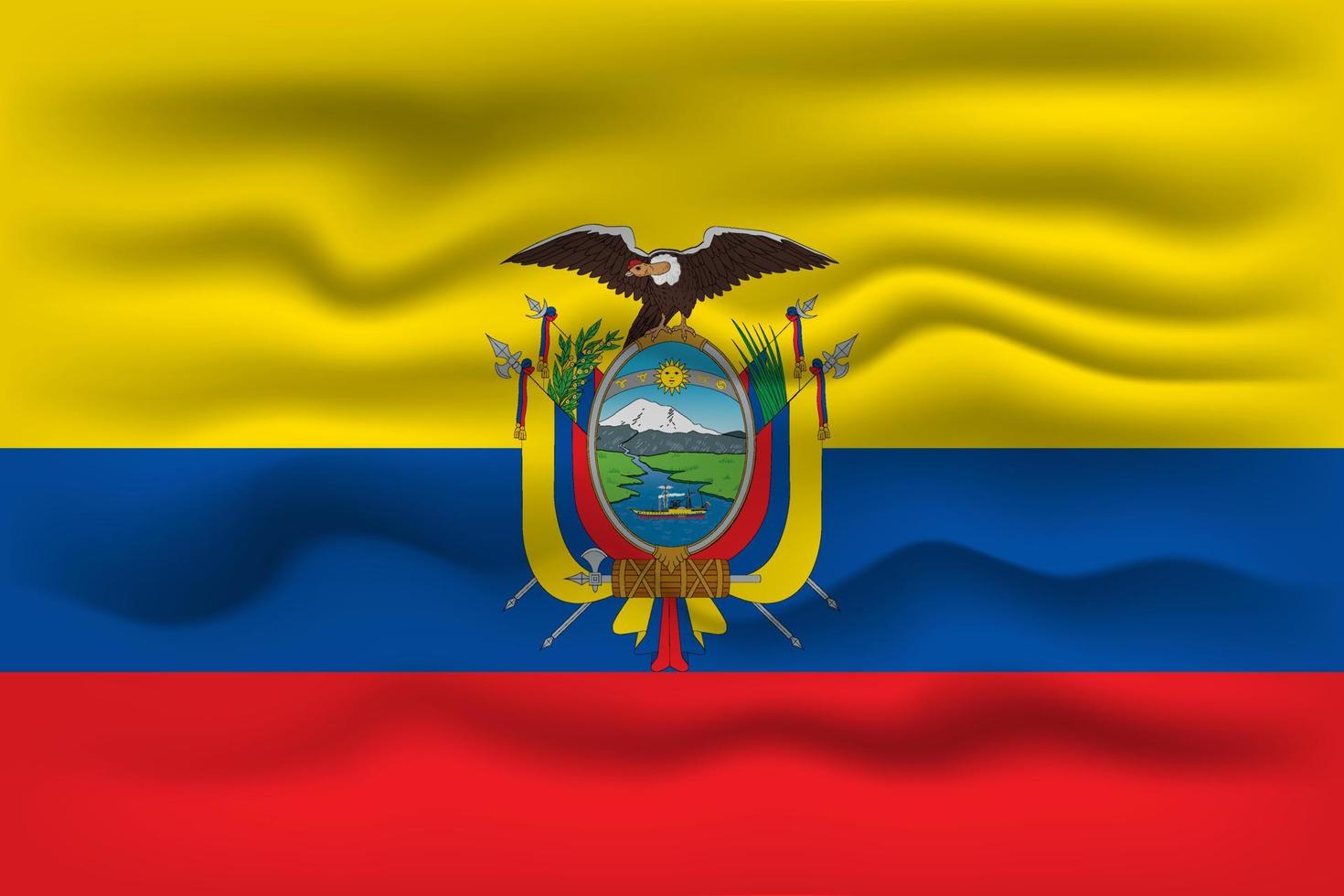 acenando a bandeira do país equador. ilustração vetorial. vetor