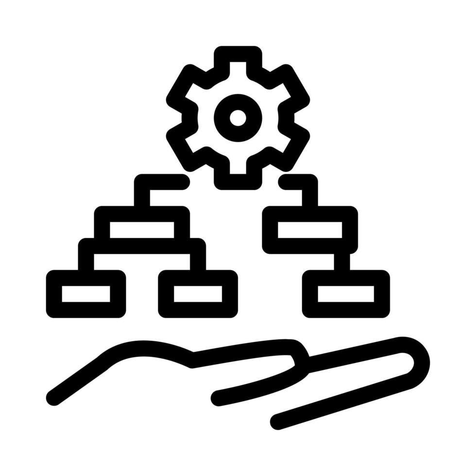 ilustração de contorno do vetor de ícone do algoritmo de configurações