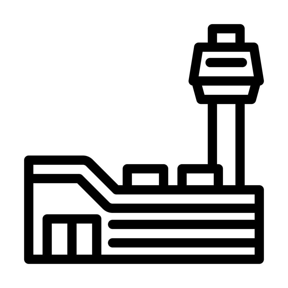 ilustração vetorial de ícone de linha de construção de aeroporto vetor