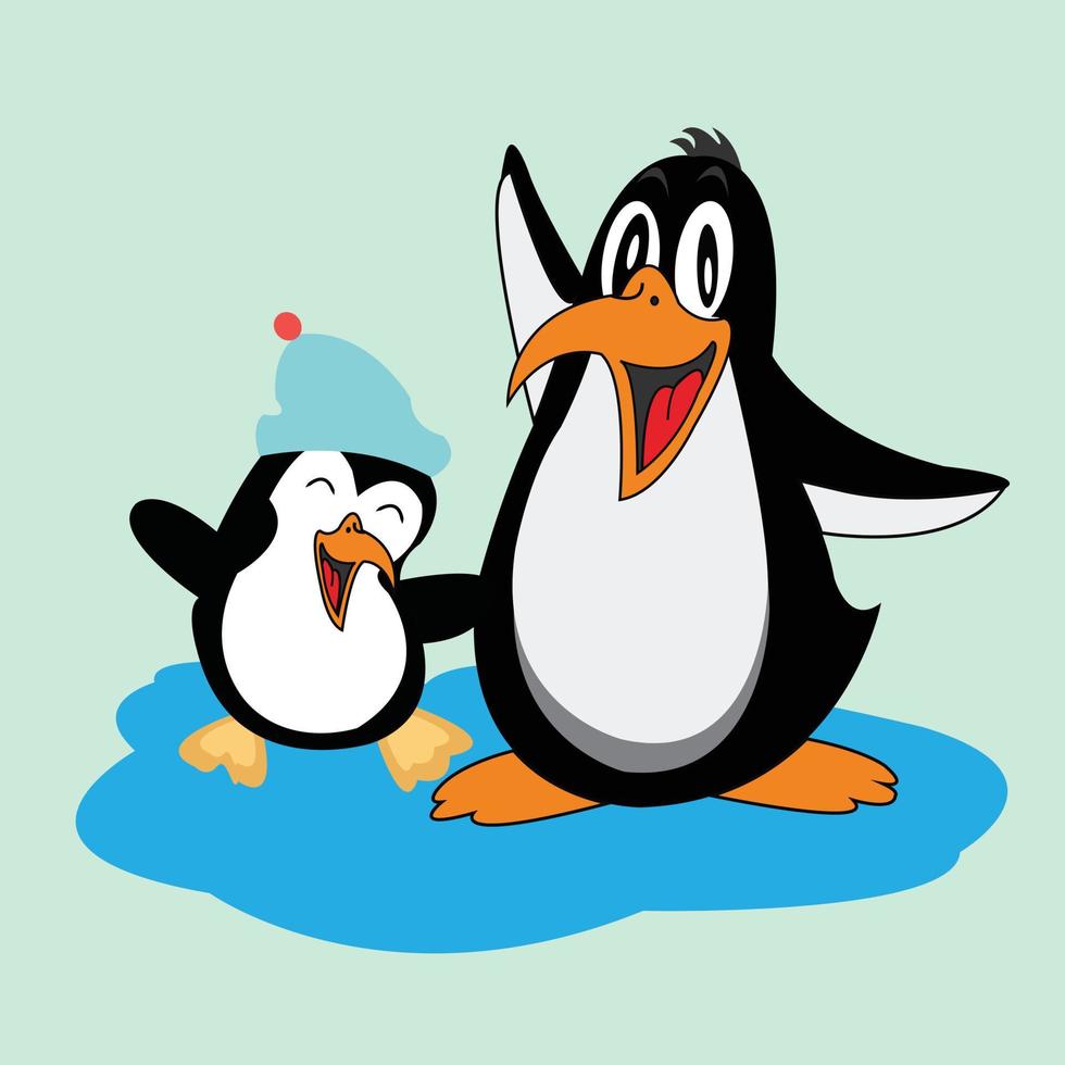 vector ilustração de clipart de personagem de desenho animado de pinguim fofo