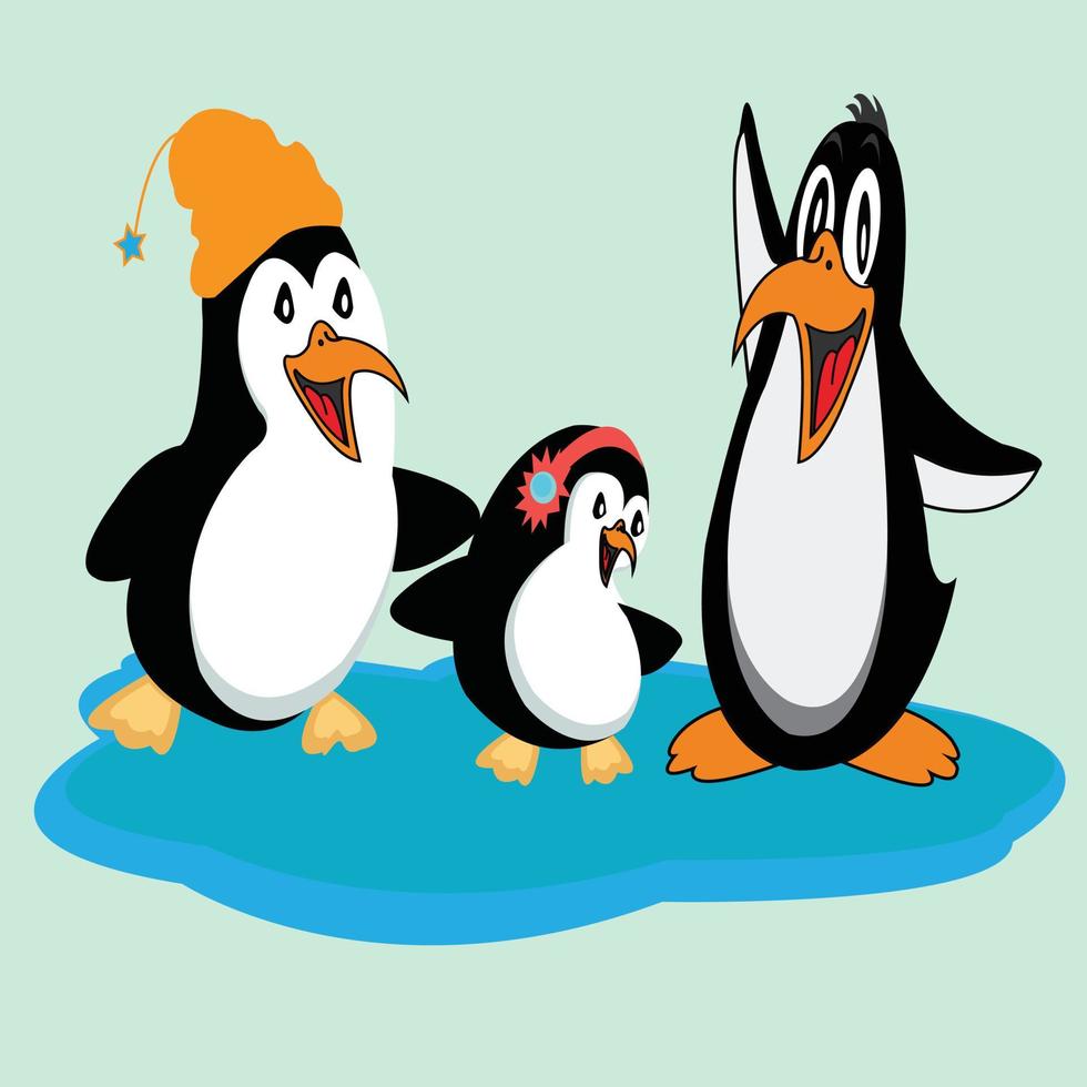 vector ilustração de clipart de personagem de desenho animado de pinguim fofo