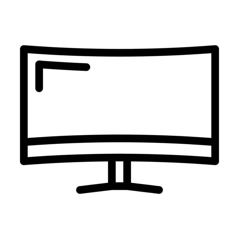 ilustração em vetor ícone de linha de exibição de computador monitor