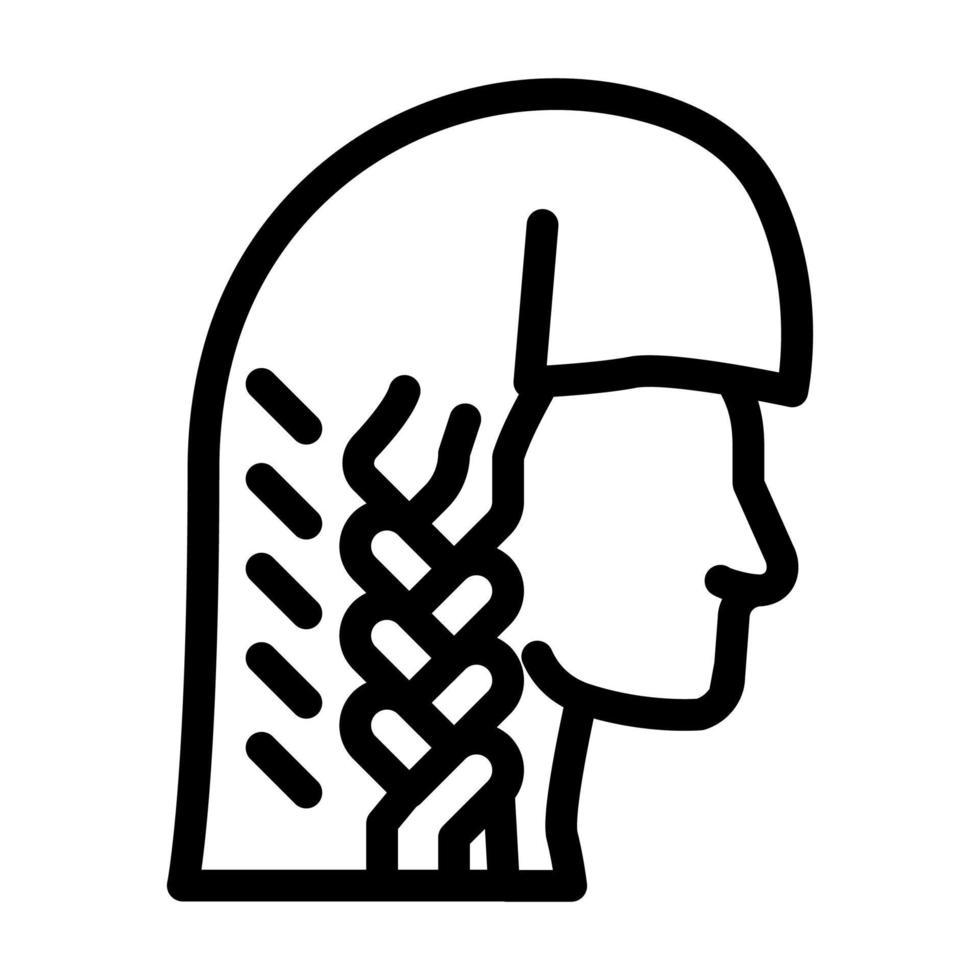 ilustração vetorial de ícone de linha de cabelo trançado vetor