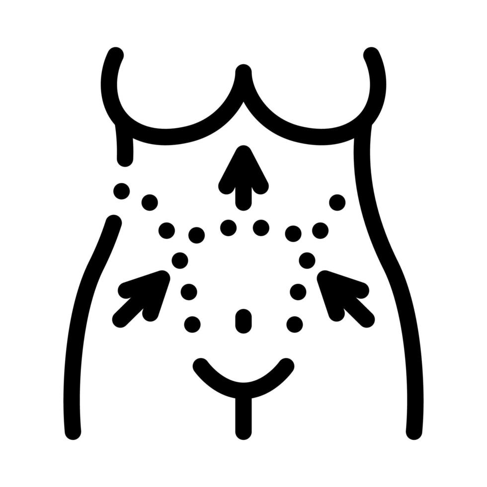ilustração de contorno vetorial de ícone de abdominoplastia vetor