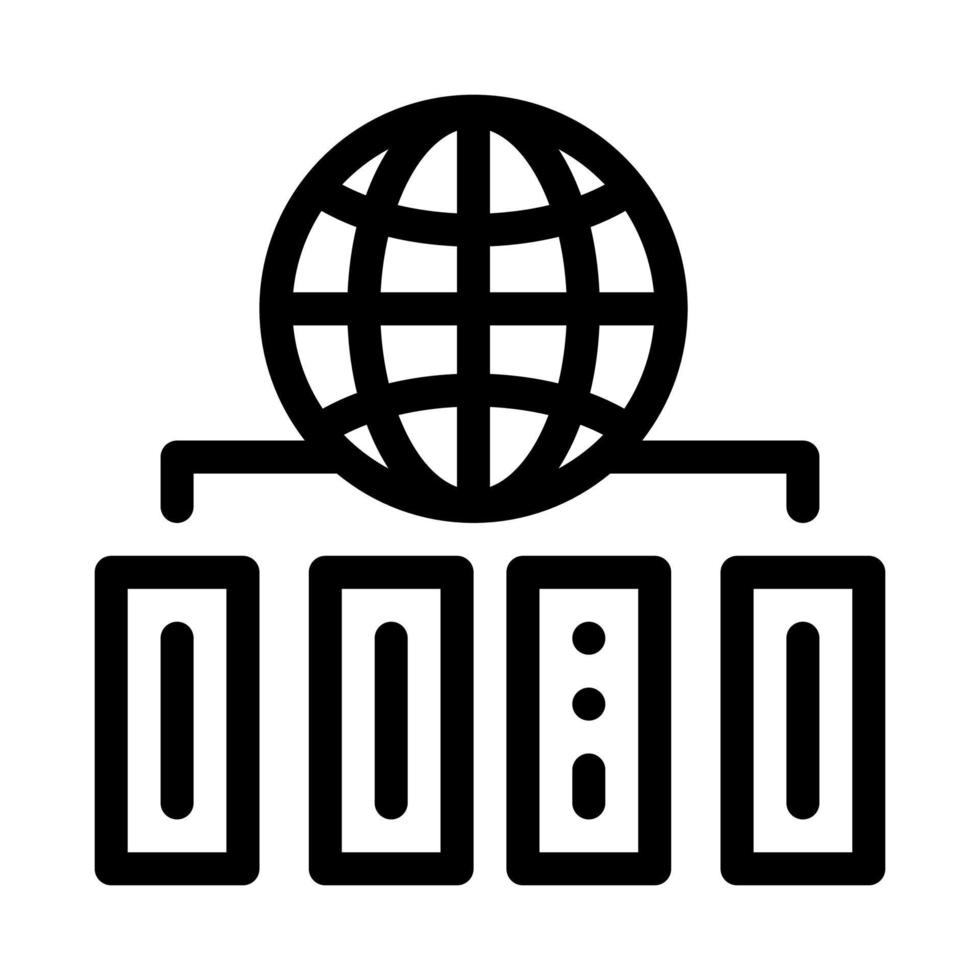 ilustração de contorno de vetor de ícone de distribuição mundial