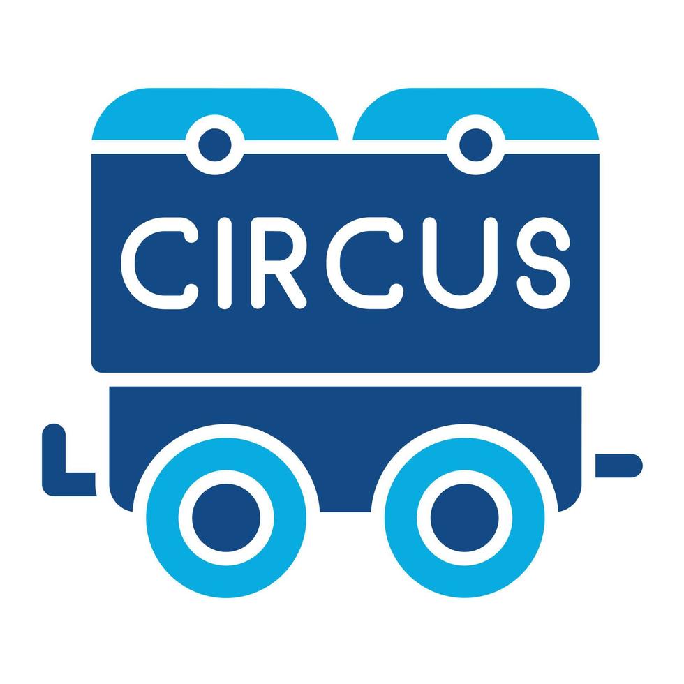 ícone de glifo de duas cores de vagão de circo vetor