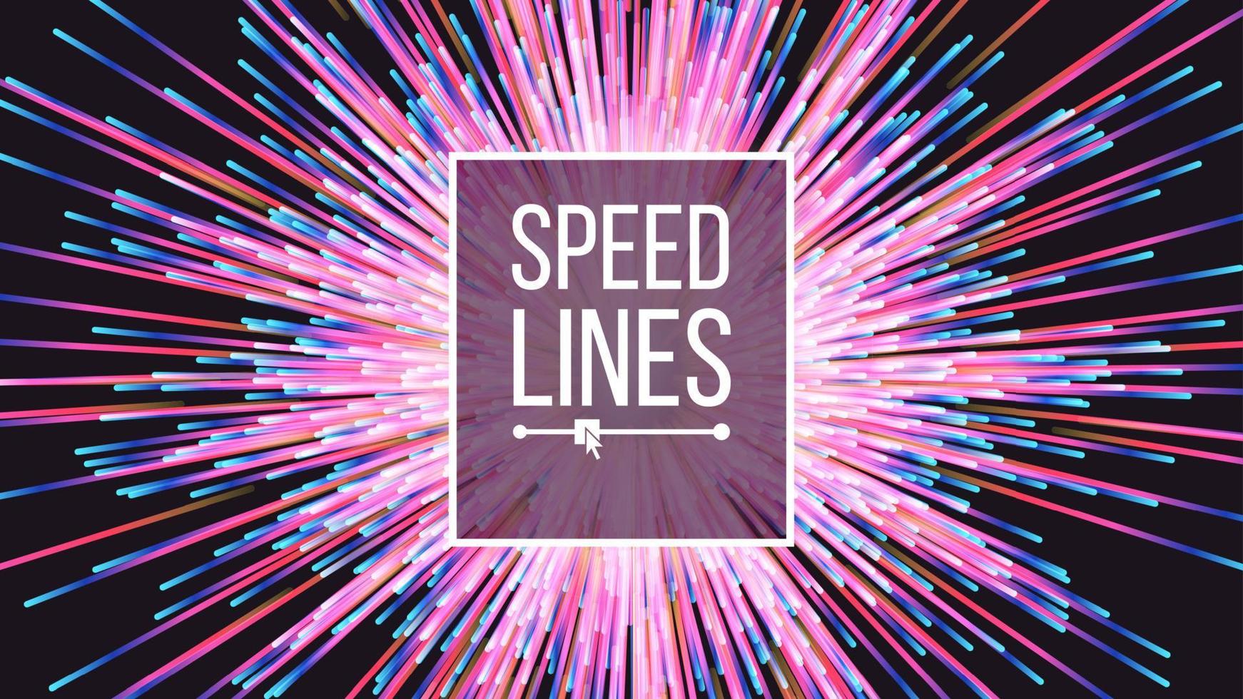 vetor abstrato de linhas de velocidade. efeito flash. fundo de explosão. linhas radiais coloridas brilhantes. ilustração