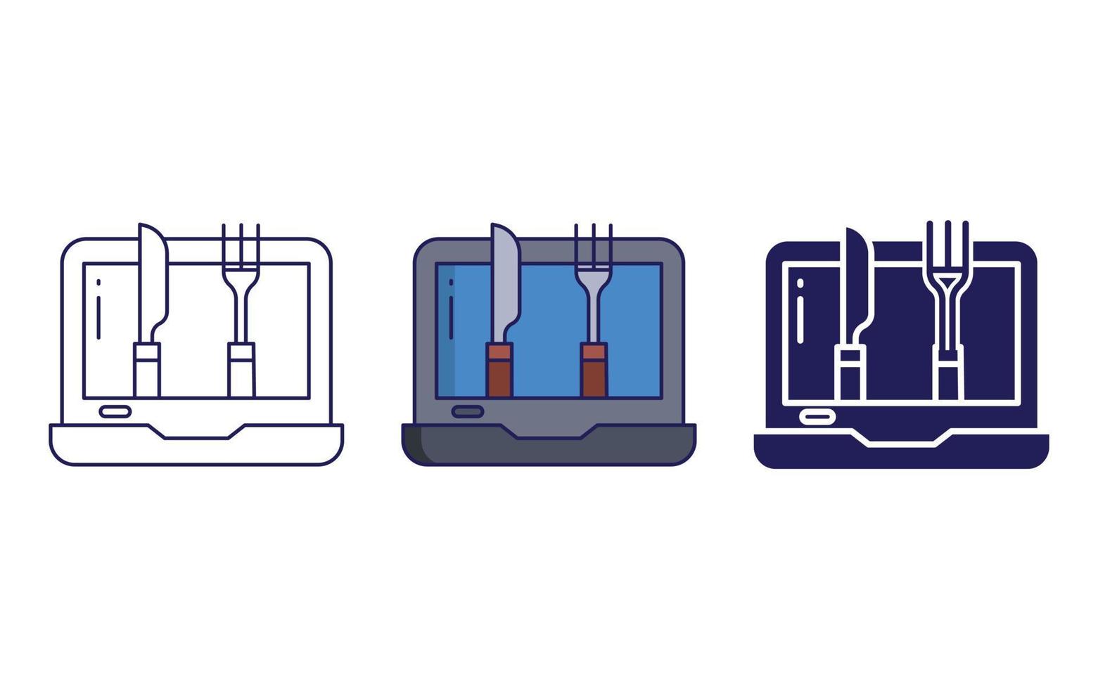ícone de comida para laptop vetor