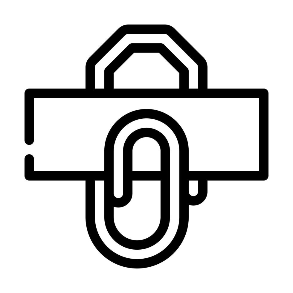 ilustração em vetor ícone de linha de papelaria de ferramenta de clipe