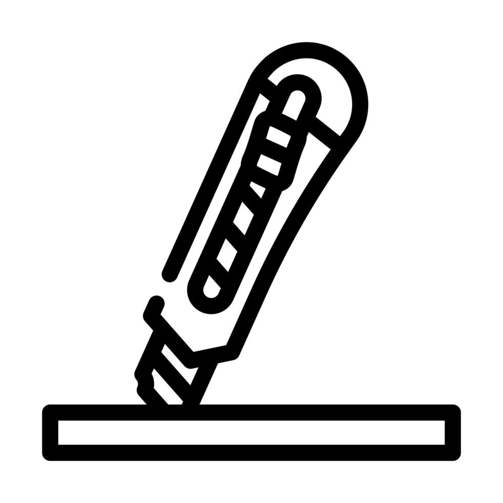 ilustração vetorial de ícone de linha de artigos de papelaria de faca vetor