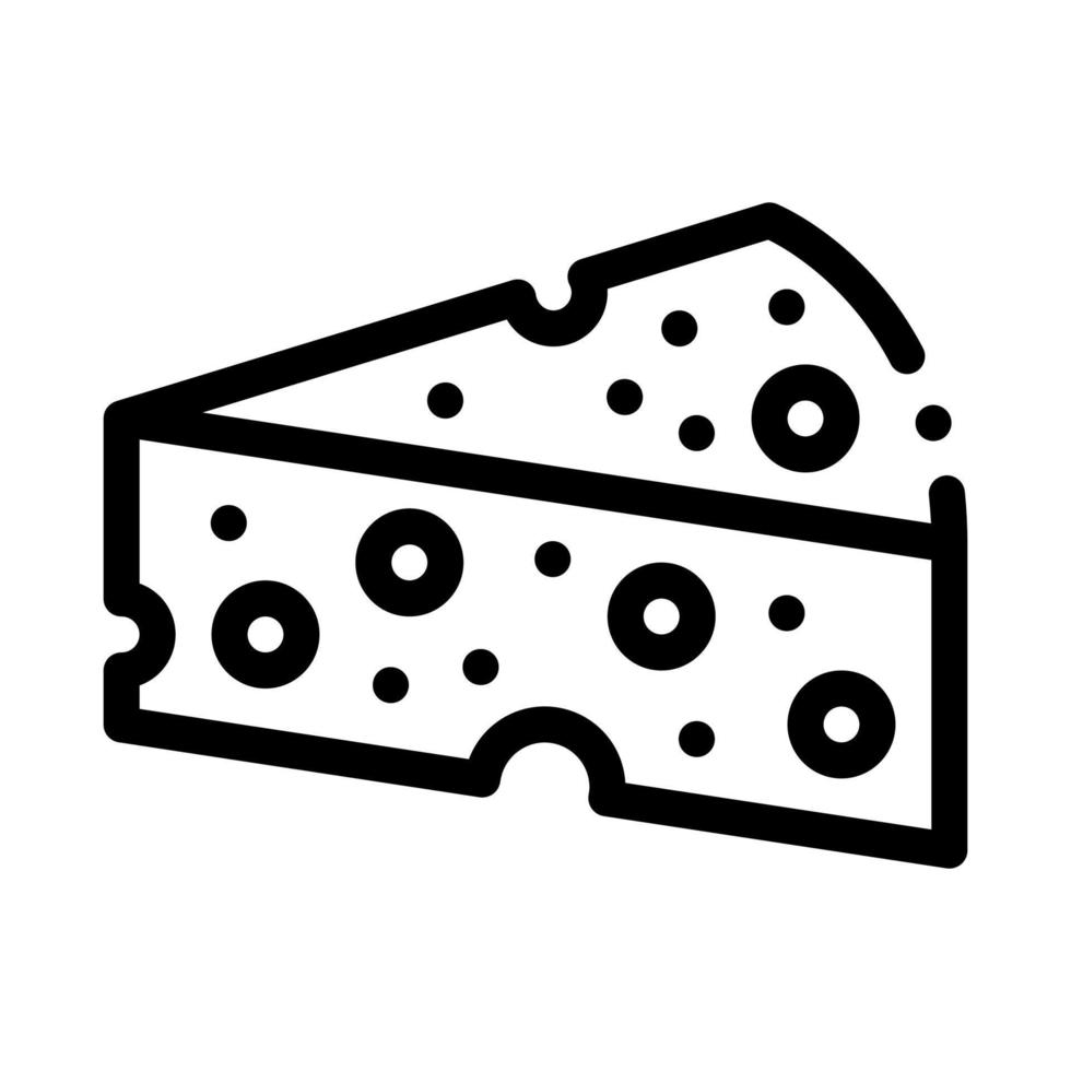 pedaço de ícone de queijo duro ilustração do contorno do vetor