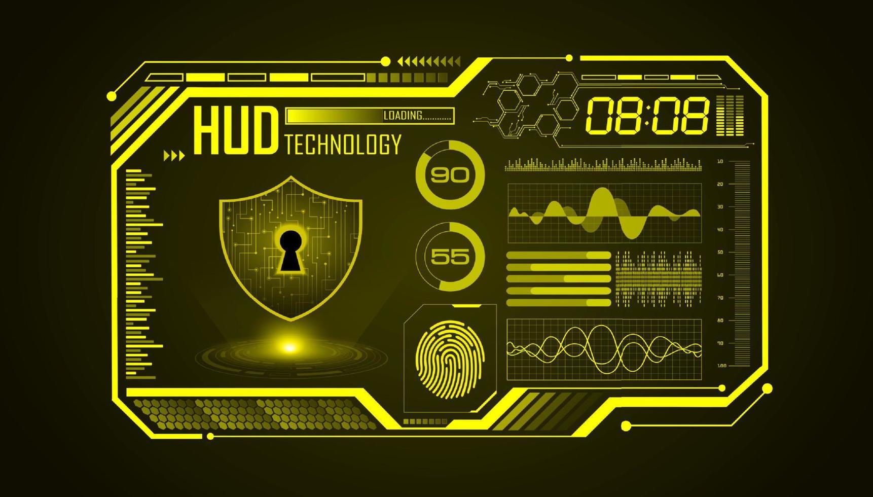 fundo de tela de tecnologia hud moderna vetor