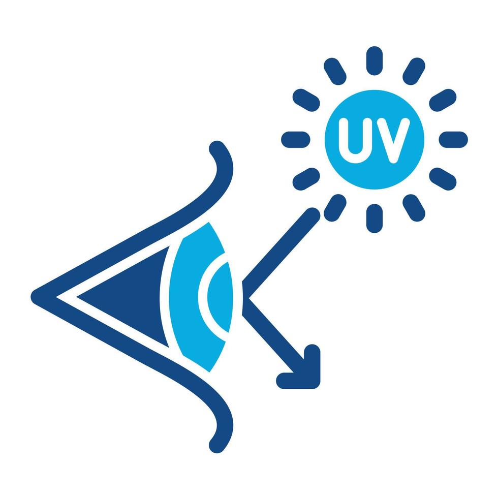 glifo de proteção de luz azul ícone de duas cores vetor