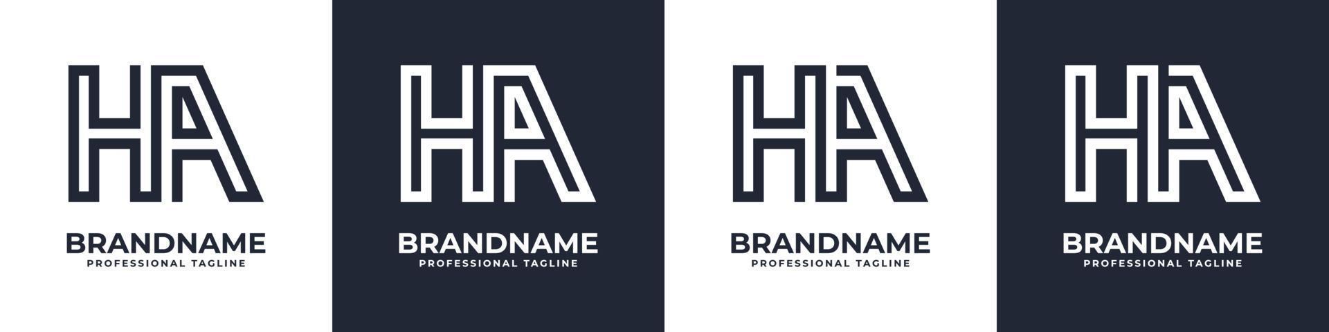 letra ha ou ah logotipo de monograma de tecnologia global, adequado para qualquer negócio com iniciais ha ou ah. vetor