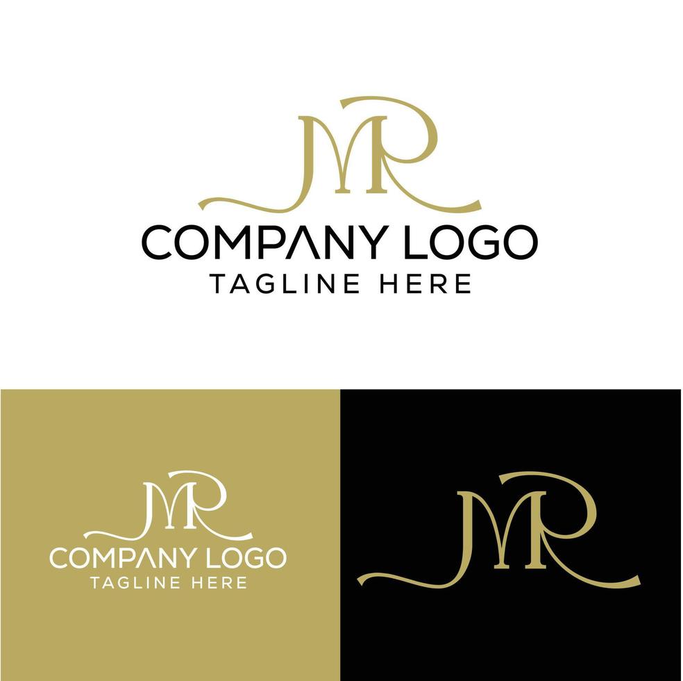 letra inicial mr logo design monograma criativo sinal moderno símbolo ícone vetor