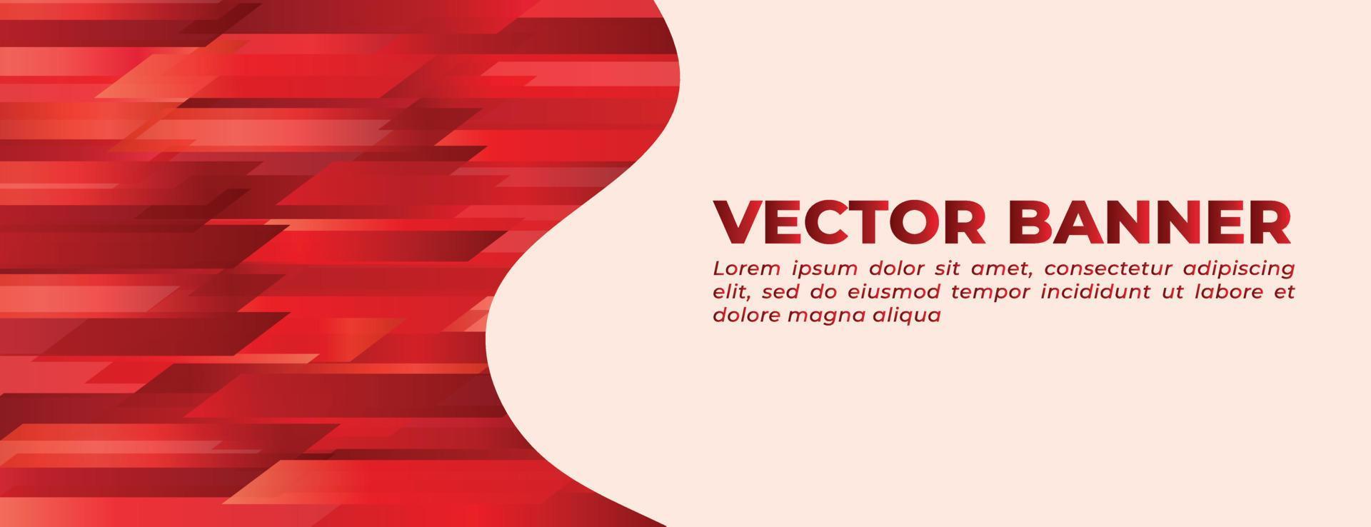 banner de onda vermelha com design de modelo de forma diagonal abstrata vetor