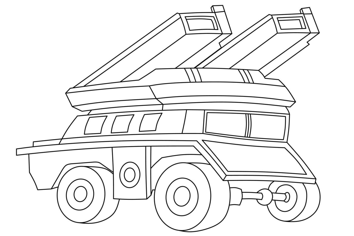 desenho de tanque para colorir vetor