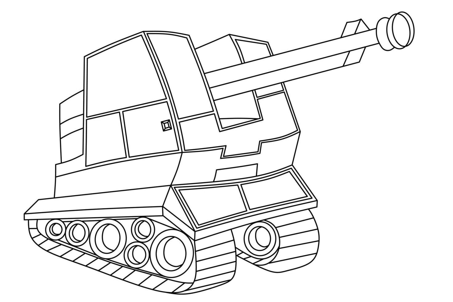 desenho de tanque para colorir vetor