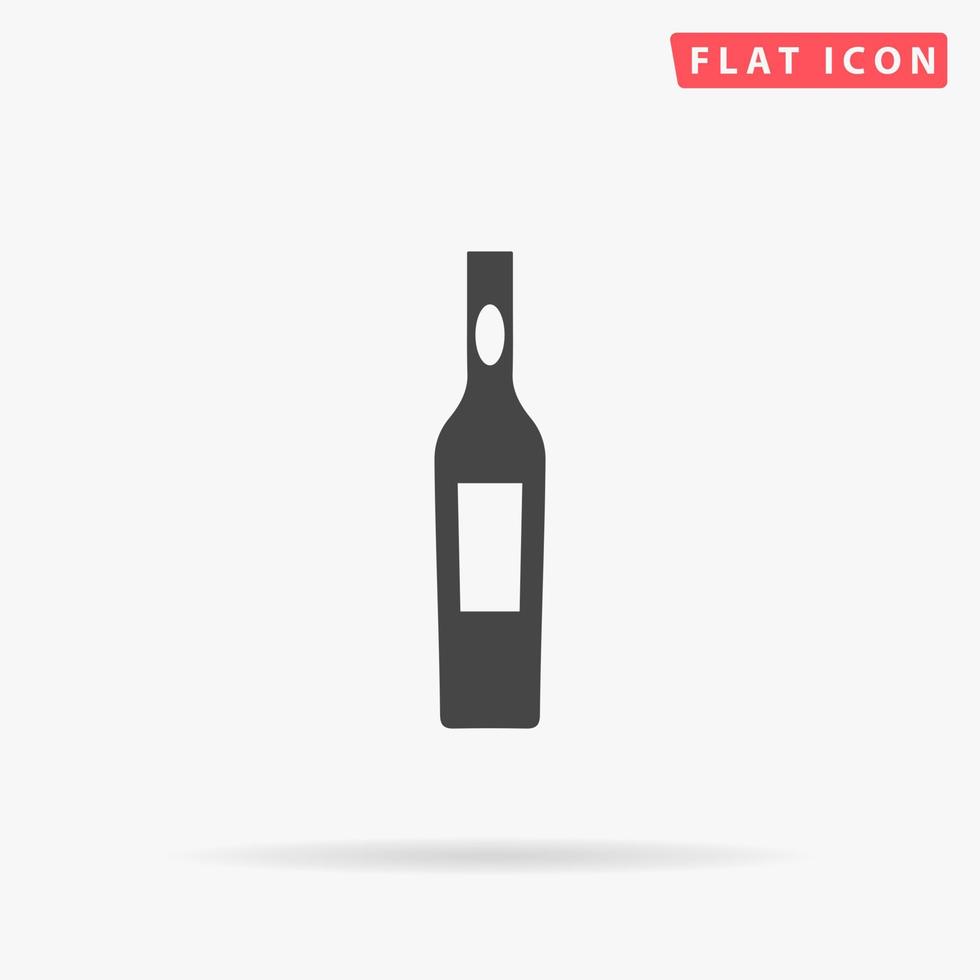 garrafa de ícone de vetor plano de vodca. ilustrações de design de estilo desenhado à mão.