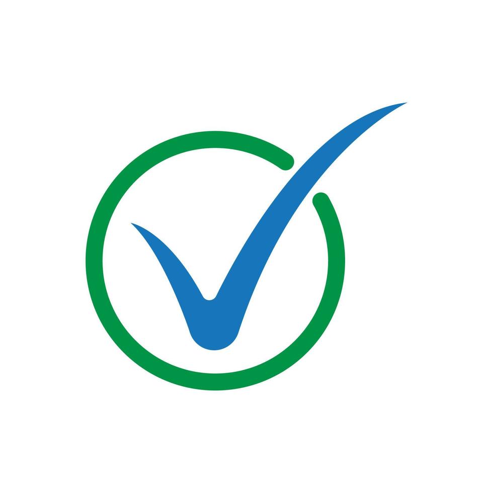 marca de verificação v logotipo da letra vetor