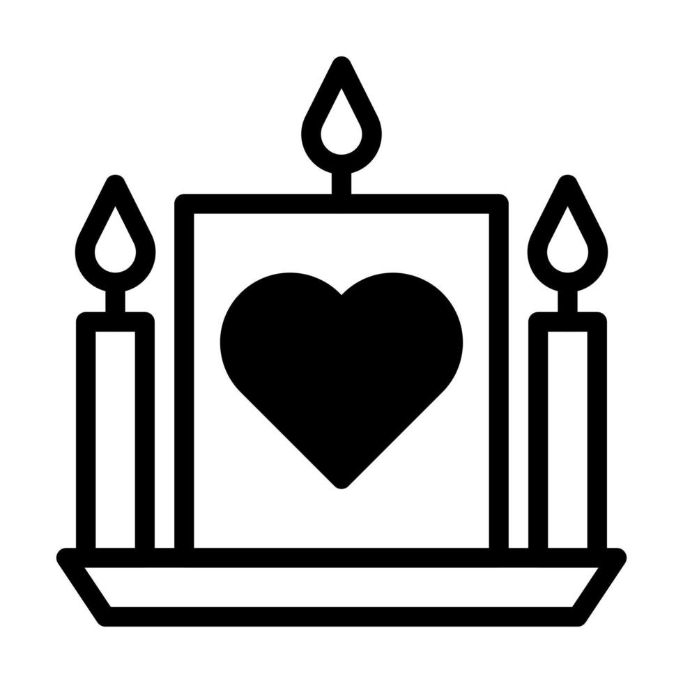 vela dualtone preto valentine ilustração vetor e ícone do logotipo ano novo ícone perfeito.