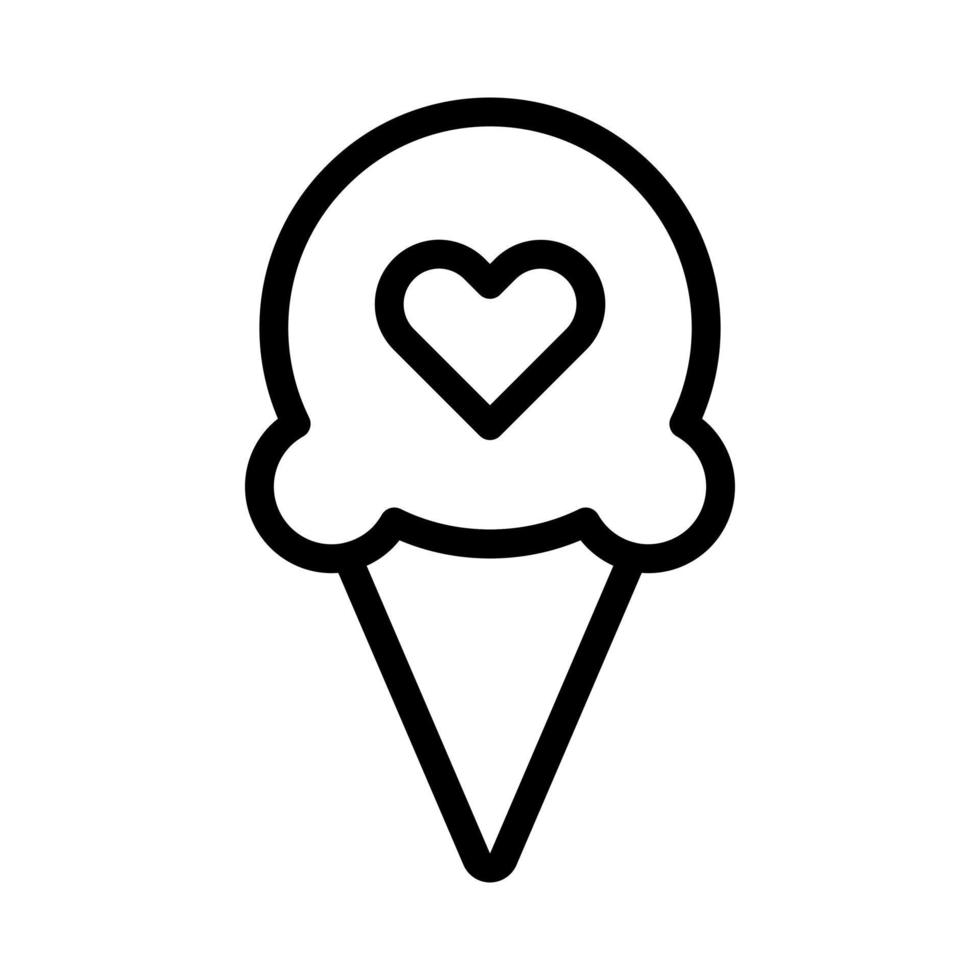 sorvete ícone dos namorados contorno estilo ilustração vetorial e ícone do logotipo perfeito. vetor