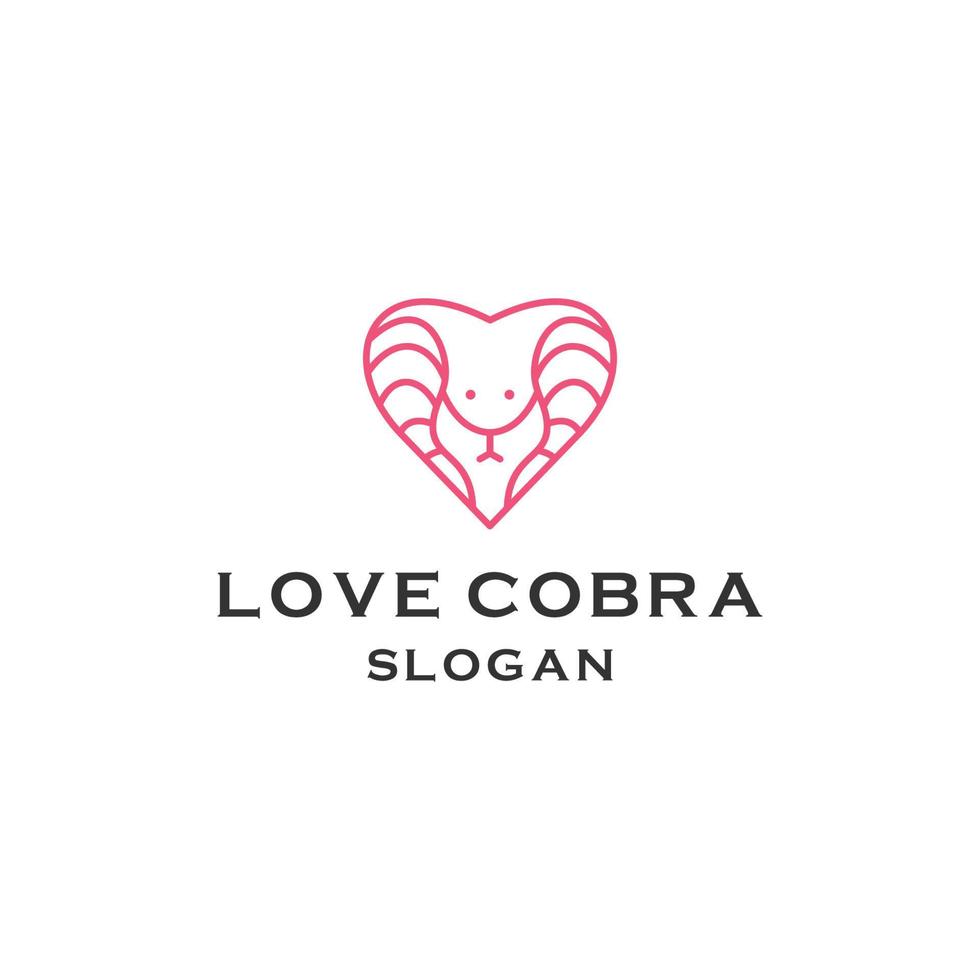 design de logotipo de cobra de amor, modelo de amor de cobra vetor