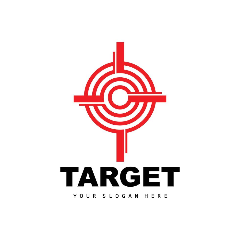 logotipo de alvo, design de tiro de flecha, vetor de ícone de alvo de flecha