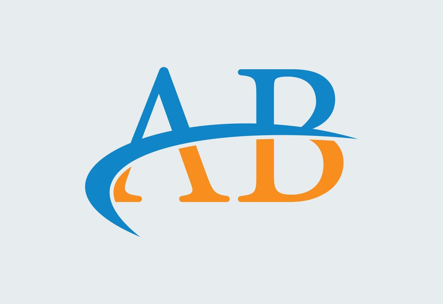 design inicial do logotipo da letra ab, conceito de design vetorial vetor